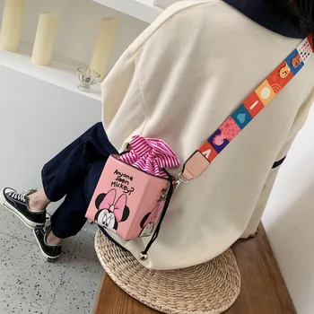 2021 Disney Mood Daamid Kosmeetika Kott Cute Cartoon Miki Õla Messenger Bag Vabaaja PU Square Ladustamise Tüdruk Mündi Rahakott