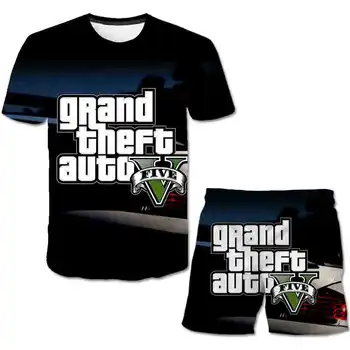 2021 Grand Theft Auto Mängu GTA 5 Last Summer T-Särgid Komplekti Lahe GTA5 Poisid Tüdrukud TShirt 3D Print T-särk Tee Naljakad riided