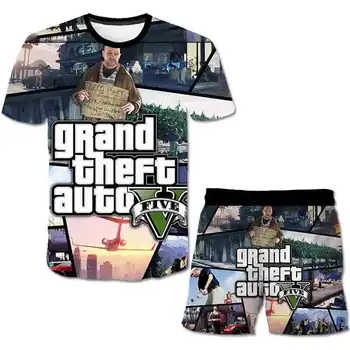 2021 Grand Theft Auto Mängu GTA 5 Last Summer T-Särgid Komplekti Lahe GTA5 Poisid Tüdrukud TShirt 3D Print T-särk Tee Naljakad riided