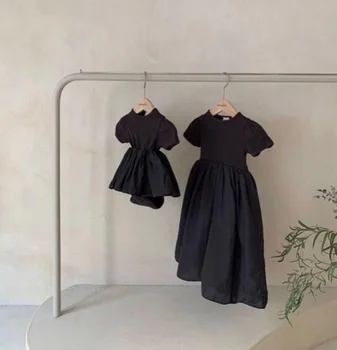 2021 Ins Jaapan ja Lõuna-Korea Suvel Vabaaja Tüdrukud Õmblemine Pikk-line Seelik Pit Riba Mori Printsess Kleidid Väikelapse Tüdruk