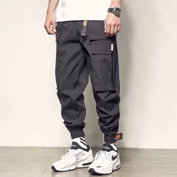 2021 Joggers Mehed Lasti Püksid Kerge Suvine Vabaaja Tasku Korea Fashion Haaremi Püksid Mees Hip-Hop Riided Musta Tööd Kandma 94995