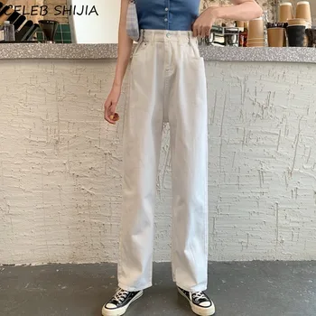 2021 Lai Jalg Püksid Kõrge Vöökoht Teksad Naine Vintage Blue Denim Naiste Streetwear Kevadel Korea Ema Kottis Teksad Naine Xl