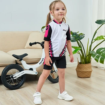 2021 Laste Tasakaalu Bike Jalgrattasõit Riided Lühikesed Varrukad Jalgrattasõit Jersey Komplekt Lapsele Suvel Sport Tüdruk Jalgratta Riided