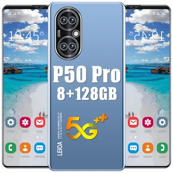 2021 P50Pro 6.1 Tolline 8+128GB Dual SIM+Micro SD 5000mAh Sõrmejälje Avada 24+48MP 10 Core Odav Nutikas Telefon Mobiiltelefonides MTK6595