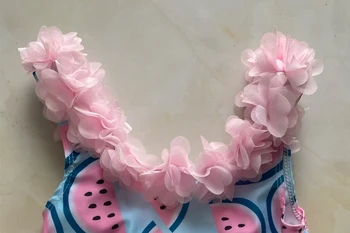 2021 Suvel Arbuus Ujumistrikoo Ühe Tükki 3D Lill Supelrõivad Beebi Tüdrukute Riided Bassein Moe Printsess Beachwear