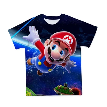 2021 Suvel Poisid Ja Tüdrukud Tshirt Uus Jaapani Mäng Mario 3D Trükitud T-särk Segatud Materjal Laste Hingav Riided 4T-14T