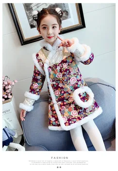 2021 Sügisel Beebi Tüdruk Jõulud Riided Talvel Lilleline Pikk Varrukas Kleit-Hiina Stiilis Uus Aasta Kostüüm Printsess Lapsed Riiete Komplekt