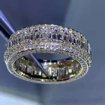 2021 Uued Luksus Printsess Ring 925 Sterling Hõbe Igavik Bänd Ring Naiste Poole Kingitus Ehteid Hulgimüügi R6201