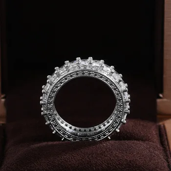 2021 Uued Luksus Printsess Ring 925 Sterling Hõbe Igavik Bänd Ring Naiste Poole Kingitus Ehteid Hulgimüügi R6201