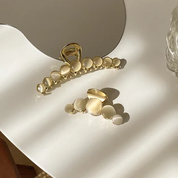 2021 Uus Elegantne Opaal Kuld Grip Kuklasse Fikseeritud Juuksed Hai Clip Headdress Tütarlaste Mood Klambri Külge Tarvikud Naine