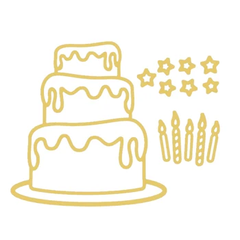 2021 Uus Happy Birthday Cake Küünal Metalli Lõikamine Sureb DIY Käsitöö Tegemise õnnitluskaart Album Paber Scrapbooking Nr Templite Komplekt