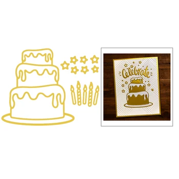 2021 Uus Happy Birthday Cake Küünal Metalli Lõikamine Sureb DIY Käsitöö Tegemise õnnitluskaart Album Paber Scrapbooking Nr Templite Komplekt