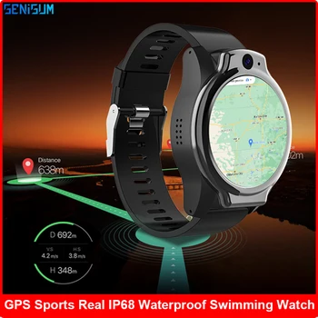 2021 Uus IP68 5ATM Veekindel 4G Smart Watch Mehed 4GB 64GB Dual Camera 13MP Android OS 10 Smartwatch WIFI GPS Spordi-Vaata Telefon