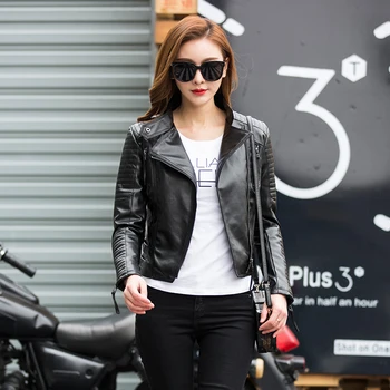 2021 Uus Kevad-Sügis Naiste Pehme Faux Nahast Jakid Pu Must Pintsak Lukuga Mantel Streetwear Ülerõivad Biker, Moto Jope