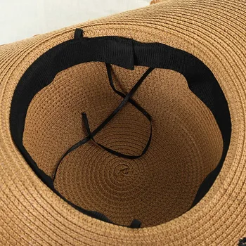 2021 Uus Kuppel Suvel päikesesirm Mütsid Naistele Mood kirja Straw Hat Elegantsed Daamid Lai Nokk Holiday Beach Müts 105062