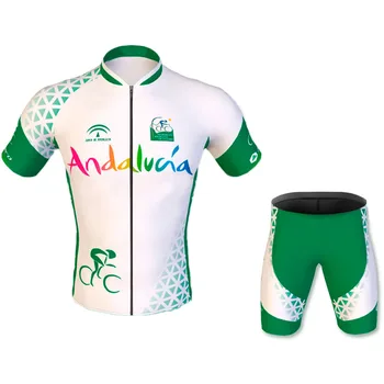 2021 Uus Meeskond Andaluusia - Meeste Lühikesed Varrukad Jalgrattasõit Jersey Set 20D Pad Püksid Professional Cycling Kampsunid Maillot Culotte 52009
