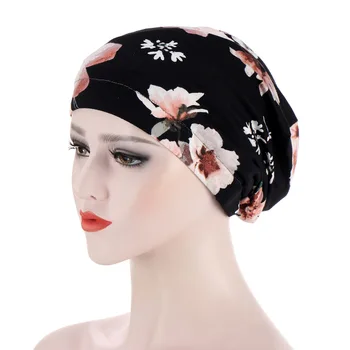 2021 Uus Puuvillane Turban Müts Tahked Värvi Naiste Sooja Talve Headscarf Kapoti Moslemi Wrap Pea sall Satiin Magada Müts naistele