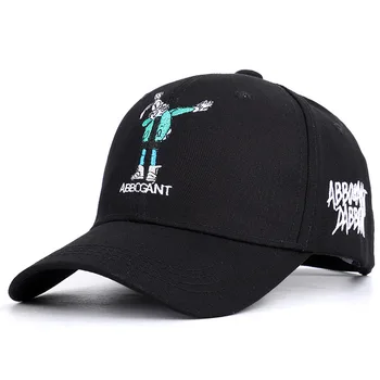 2021 Uus mood küülik tikandid vabaaja baseball cap Must&valge saadaval unisex isa mütsid reguleeritav cotton snapback mütsid