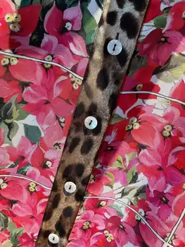 2021 kevadel uus pluus silk mitmevärviline trükkimine leopard krae särk geomeetrilised elemendid trükkimine 131733