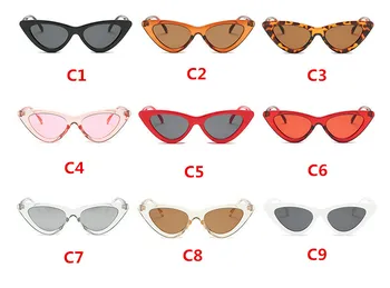 2021 mood päikeseprillid naine brändi Disainer, vintage retro kolmnurkne cat eye prillid oculos De Sol Läbipaistev ookeani uv400