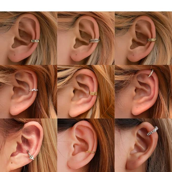 2021 retro Kõrvarõngad naised, ilma kõrva augud C-kujuline kõrva-klamber isikliku lehe kõrva luu-klamber, U-kujulised Kõrvarõngad naistele