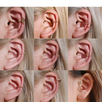 2021 retro Kõrvarõngad naised, ilma kõrva augud C-kujuline kõrva-klamber isikliku lehe kõrva luu-klamber, U-kujulised Kõrvarõngad naistele