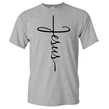 2021 uus Trendikas Jeesuse Risti T-särk (Solid Color Art Trükitud Meeste Vabaaja O-Kaeluse Streetwear Tshirt Puuvill Tees Tops 1301