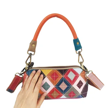 2021 uus rhomboid värvi nahast väike kott, suvel käsi kott naistele