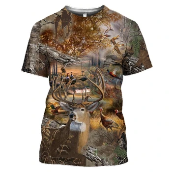 2021Funny Naiste Streetwear Top Metssiga Tshirt Mehed Džunglis Loomade Sinikael-3D Print Hunt Reed Kamuflaaž T-Särk Relvi Peita