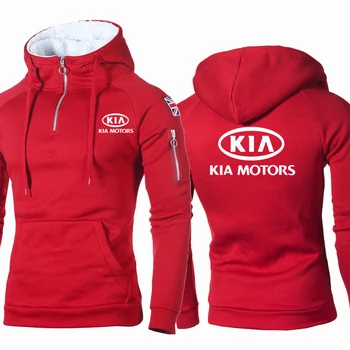 2021NEW Mehed Hupparit KIA Auto Logo Print Vabaaja Kevad-Sügis kõrge kvaliteedi Puhtast puuvillast Meeste Kapuutsiga lukuga Jope, Sviitrid