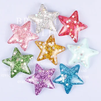 20PCS/Pack Glitter Pulber Star Planaarne Vaik Juuksed Kõrvarõngas Teenetemärgi Asjade DIY Käsitöö Materjalid Sõle Aksessuaar Slyme Filler