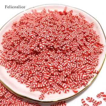 20g Polymer Clay Jõulud Roo-Punane Valge Sprinkles Armas Konfetit jaoks Käsitöö DIY Tegemine, Küünte Viilud Slimes Materjal 81914