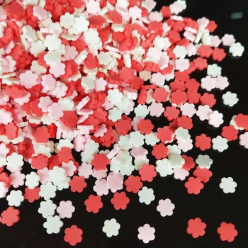 20g/palju Punane Valge Roosa Plum Blossom Lilled Polymer Clay Värvikas DIY Crafts Väike Armas 5mm plastikust klei Muda Osakesed
