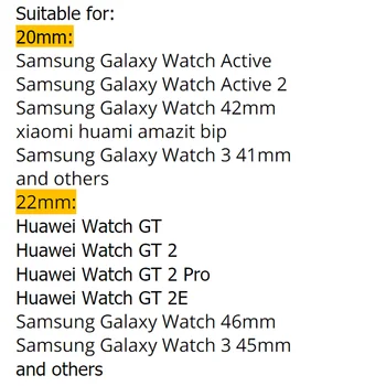 20mm 22mm Universaalne Põimitud Soolo Aas Rihma Huawei Vaadata GT 2e GT2 Pro Whatchbands Samsung Galaxy Vaata 3 Aktiivne 42/46 mm