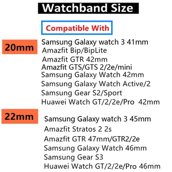 20mm/22mm vaadata Rihma Huawei GT/GT2/2e/Pro bänd Samsung käik s3 piiril Galaxy vaata 3/46 mm/42mm/Aktiivne 2 44mm 40mm bänd 81654