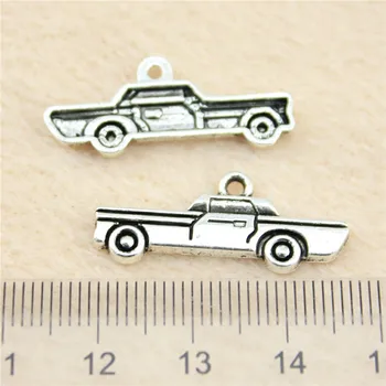 20pcs/lot Car Charms For Jewelry Making 27mm Antique Silver Color Accessories