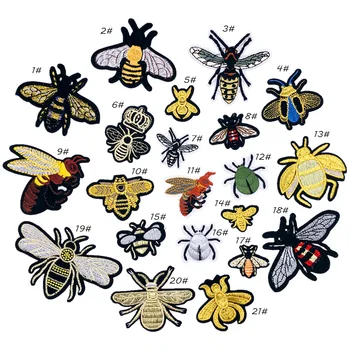 21Pcs Mesilaste Bumblebee Putukate Tikitud Plaastrid Motiivi Applique Decor Riided Kleepsud DIY Teksad, T-Särk Särgid Seelik Kott Mütsid