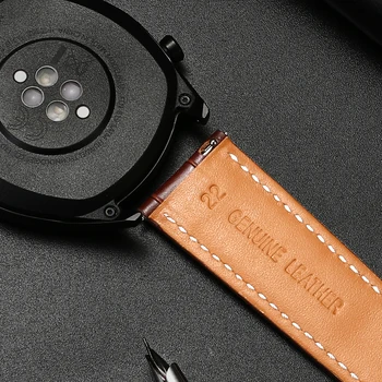 22mm/20mm Krokodill Reljeef Ehtne Nahk Quick Release Watch Band kooskõlas Samsung/Huawei SmartWatch
