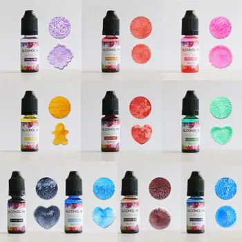 24 Värve 10ML Kunsti Tint Alkoholi Vaik Pigment Kit Vedel Vaik Värvaine Värvi Tint Difusiooni UV-Epoksü Vaik DIY Ehted Tegemine