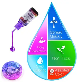24 Värve 10ML Kunsti Tint Alkoholi Vaik Pigment Kit Vedel Vaik Värvaine Värvi Tint Difusiooni UV-Epoksü Vaik DIY Ehted Tegemine