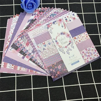 24 lehte 6 * 6 lilla lill muster paberil scrapbook paberist kotti käsitsi valmistatud paber käsitöö taust