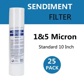 25Pcs 1/5 Micron Sette-Vee Filter Puhastaja Kassett pöördosmoosi 10 Tolline PP Puuvillane Filter Element Ultra Filtration