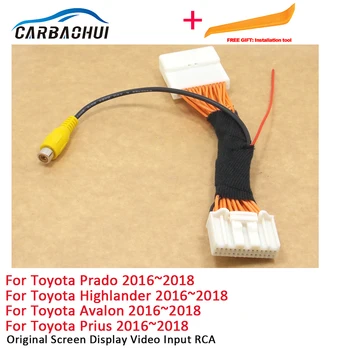 28 Sõrmed RCA Adapter Wire Toyota Prado Highlander Avalon Prius 2016~2018 Auto tahavaate Kaamera Originaal Display Input Kaabel