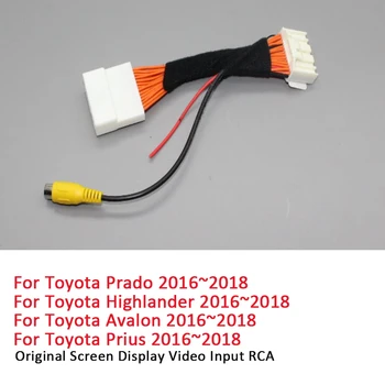 28 Sõrmed RCA Adapter Wire Toyota Prado Highlander Avalon Prius 2016~2018 Auto tahavaate Kaamera Originaal Display Input Kaabel