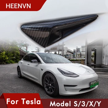 2Pcs/Set Mudel, Autode Kere Kaamera Kaitsva Katte Tesla Model 3 2021 Tarvikud Päris Carbon Fiber Mudel Y S X Kolme Mudel 3