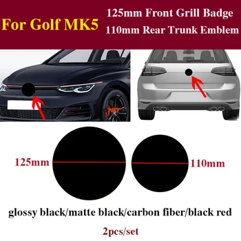 2tk 125mm 110mm ABS Auto Accessory Ees Grill, Nimesilt Tagumise Pagasiruumi Boot Logo Golf MK5 Car Styling 12.5 CM 11CM