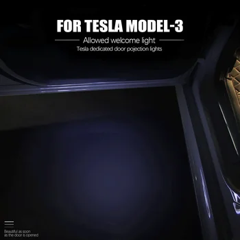 2tk Auto ukse LED Teretulnud Tuli Tesla Mudel 3 Mudel X S Mudel Mudel Y Logo Vari Projektsioon Lamp Signaali Dekoratiivne Valgus