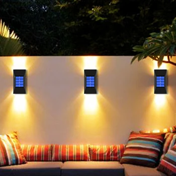 2tk LED Päikese Valgus Väljas Veekindel Valgustus Solar Powered Lambid, seinavalgustid Aia Kaunistamiseks LED tänavavalgustus