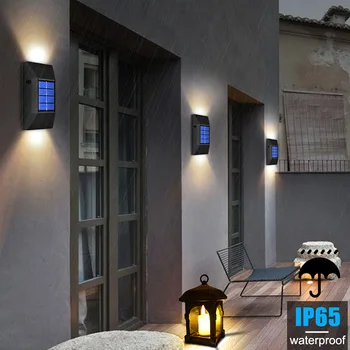 2tk LED Päikese Valgus Väljas Veekindel Valgustus Solar Powered Lambid, seinavalgustid Aia Kaunistamiseks LED tänavavalgustus