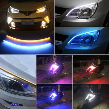 2x Auto LED-Tulede Riba PÄEVATULED Päeval Töötab Lampide Kaks Värvi Streamer Veekindel Auto LED-Esituled suunatuled Dekoratiivsed Tuled Baar